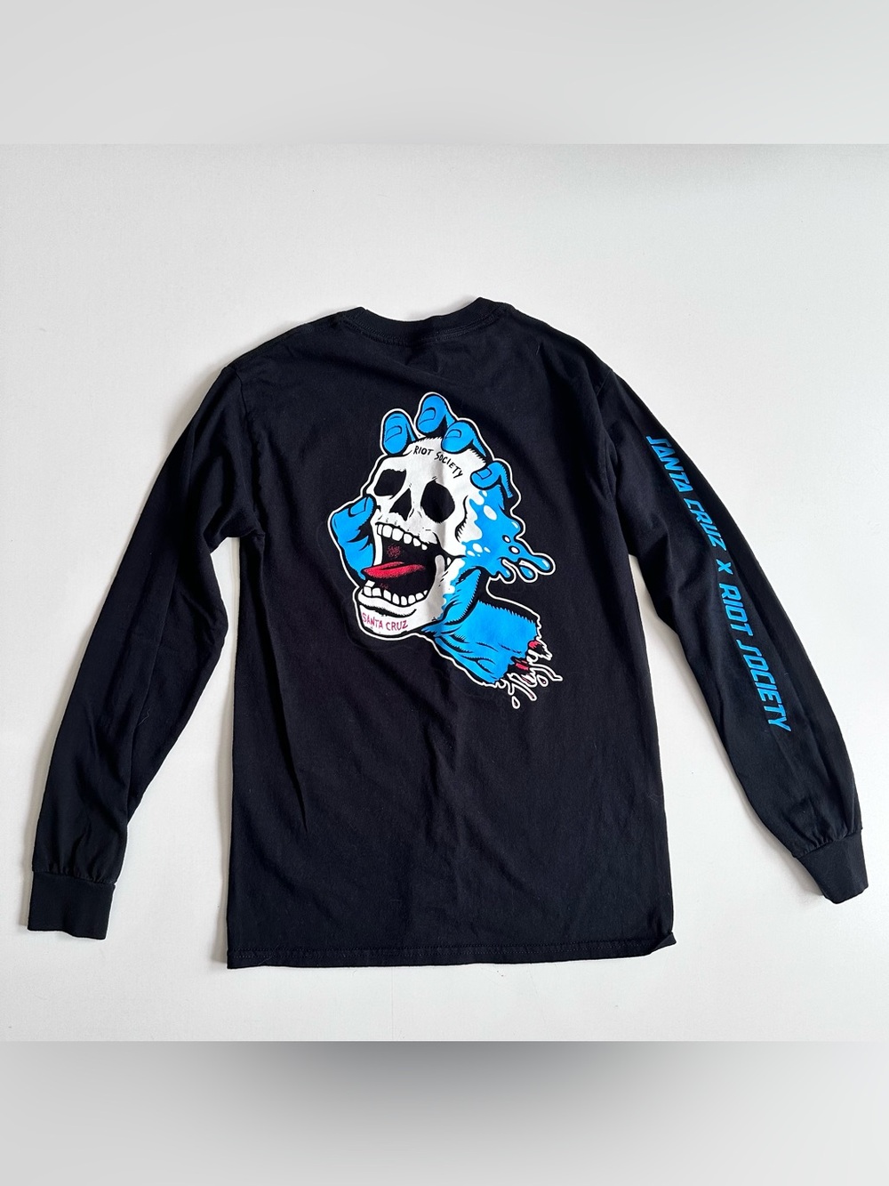 Riot Society Screaming Skull Hand Black Shirt Long Sleeve Small